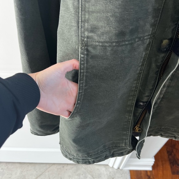 VTG Carhartt Arctic Jacket Quilt Lined Mens Large C26 MOS Green - Picture 6 of 15